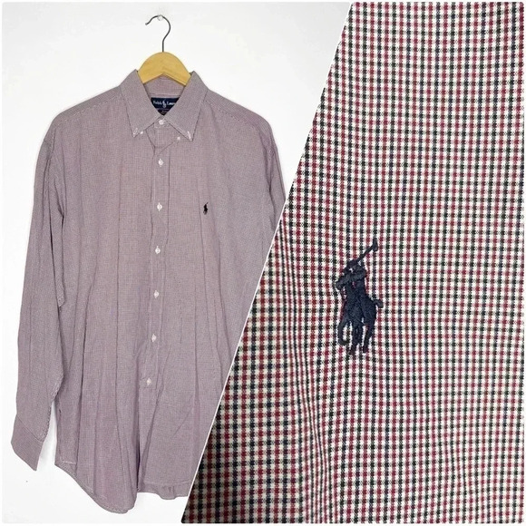 Ralph Lauren Blake Long Sleeve Mens Button Front Shirt Size Large - Picture 1 of 6